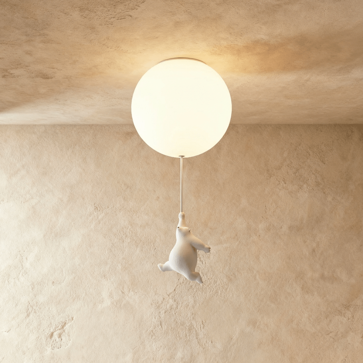Bear Balloon Ceiling Light For Kids Room Cute Modern Night Lamp