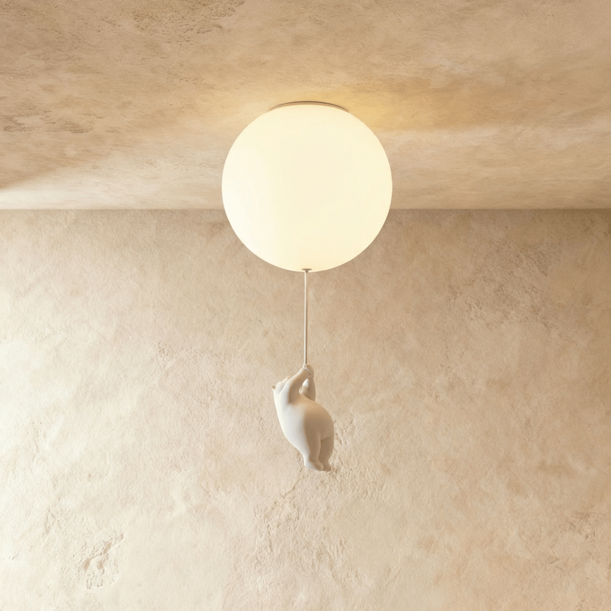Bear Balloon Ceiling Light For Kids Room Cute Modern Night Lamp