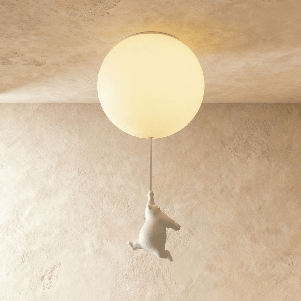 Bear Balloon Ceiling Light For Kids Room Cute Modern Night Lamp