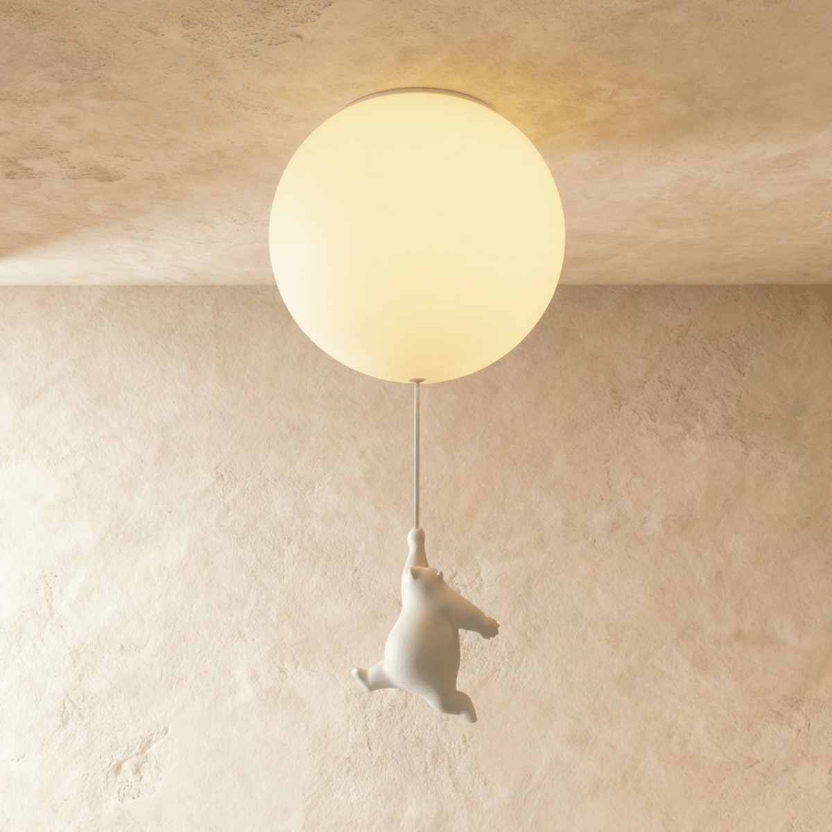 Bear Balloon Ceiling Light For Kids Room Cute Modern Night Lamp