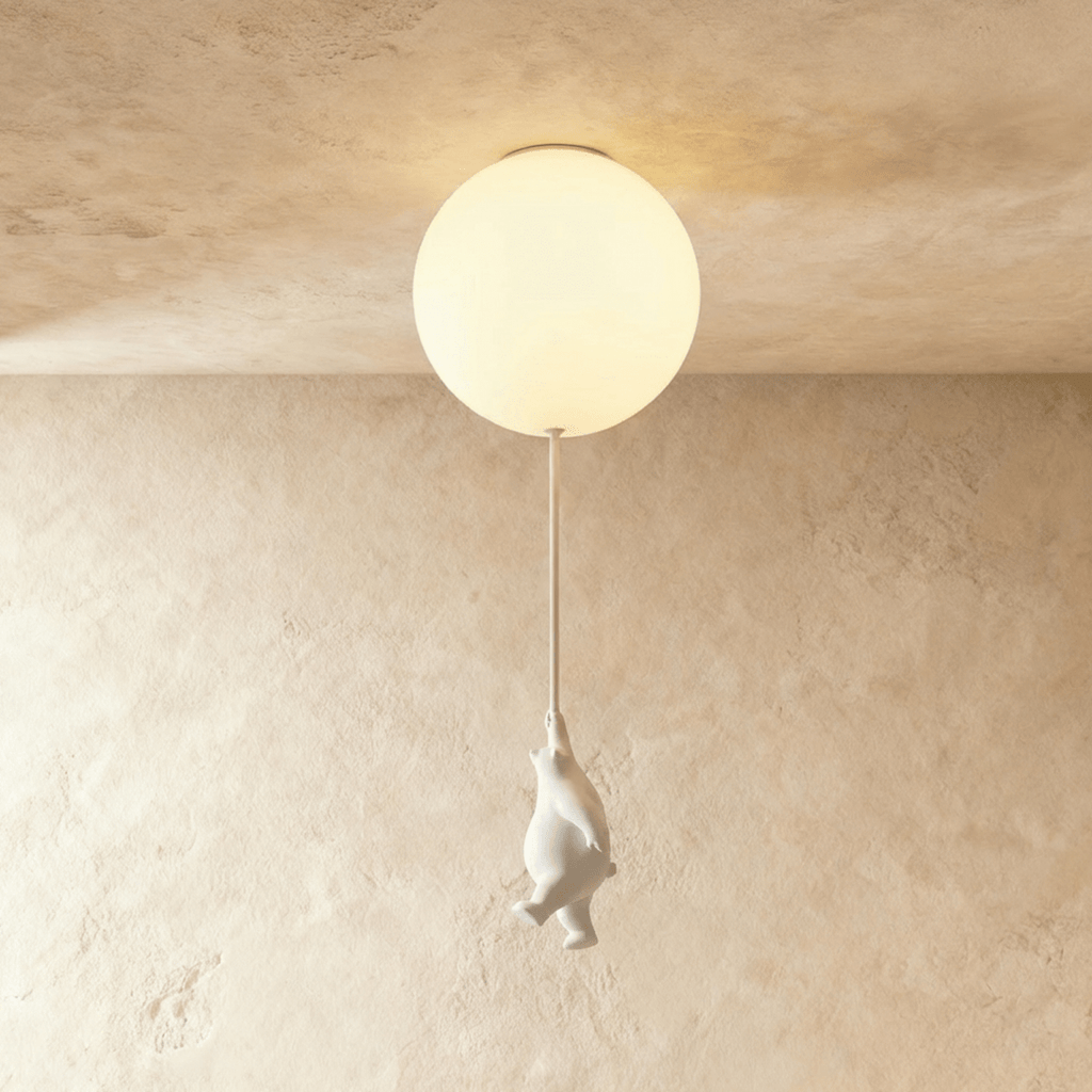 Bear Balloon Ceiling Light For Kids Room Cute Modern Night Lamp