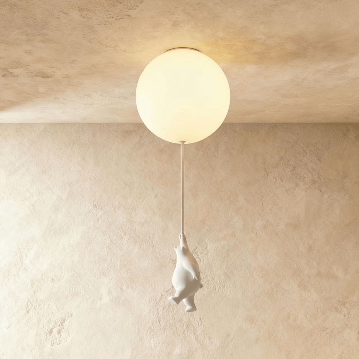 Bear Balloon Ceiling Light For Kids Room Cute Modern Night Lamp
