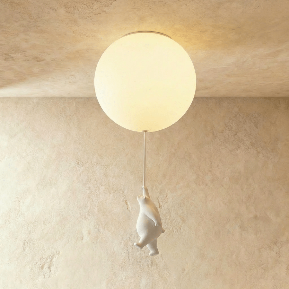 Bear Balloon Ceiling Light For Kids Room Cute Modern Night Lamp