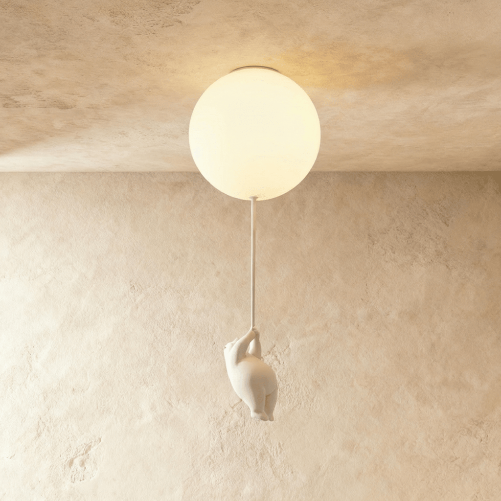 Bear Balloon Ceiling Light For Kids Room Cute Modern Night Lamp