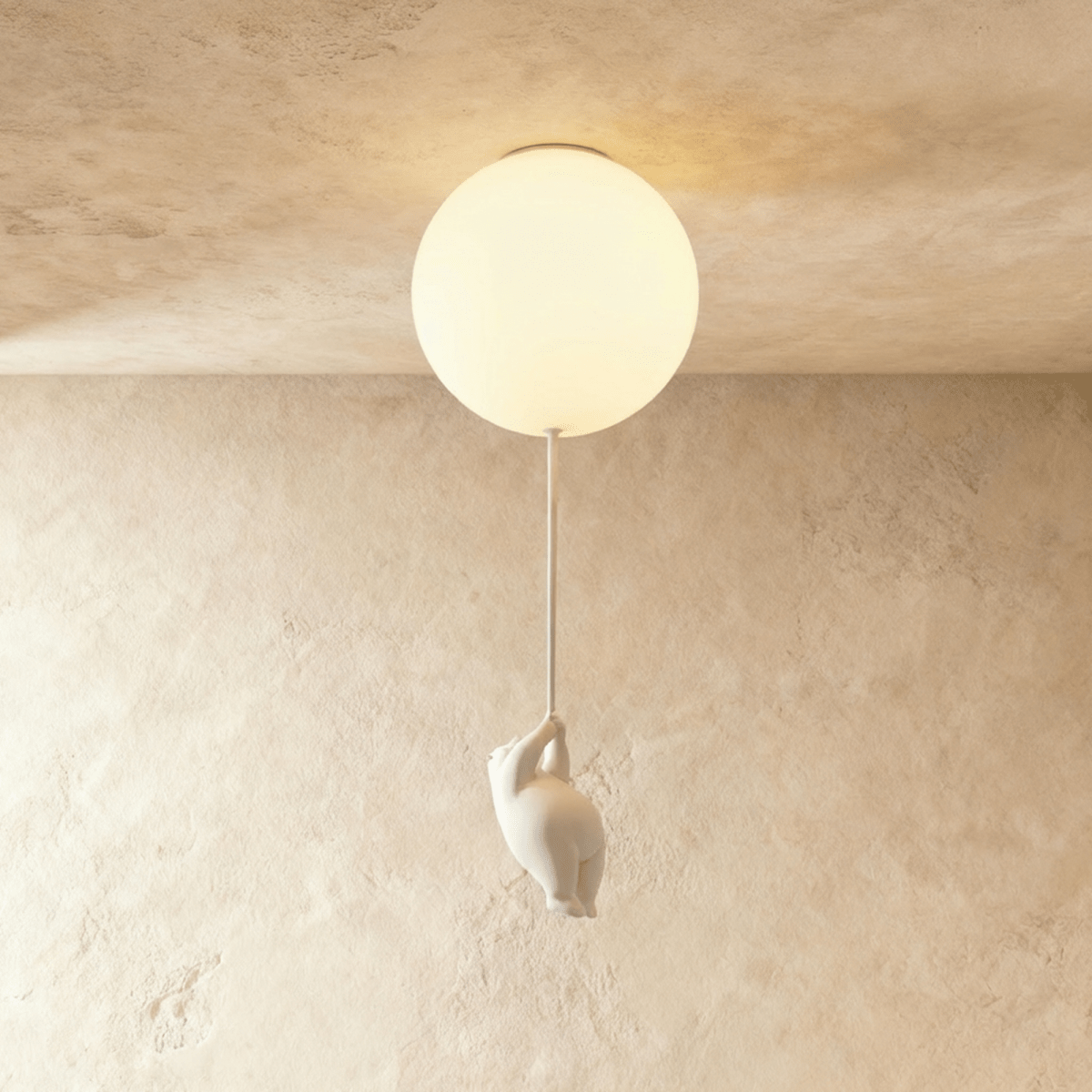 Bear Balloon Ceiling Light For Kids Room Cute Modern Night Lamp