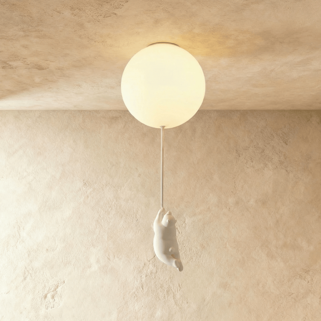 Bear Balloon Ceiling Light For Kids Room Cute Modern Night Lamp