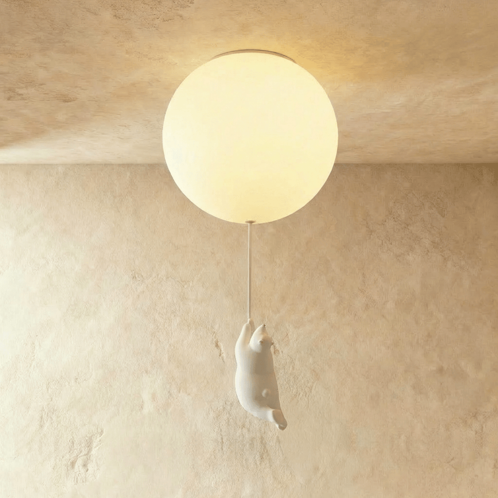 Bear Balloon Ceiling Light For Kids Room Cute Modern Night Lamp