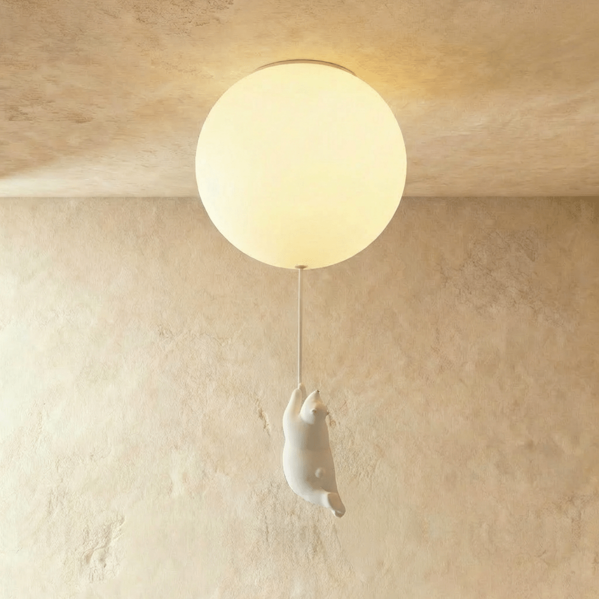 Bear Balloon Ceiling Light For Kids Room Cute Modern Night Lamp