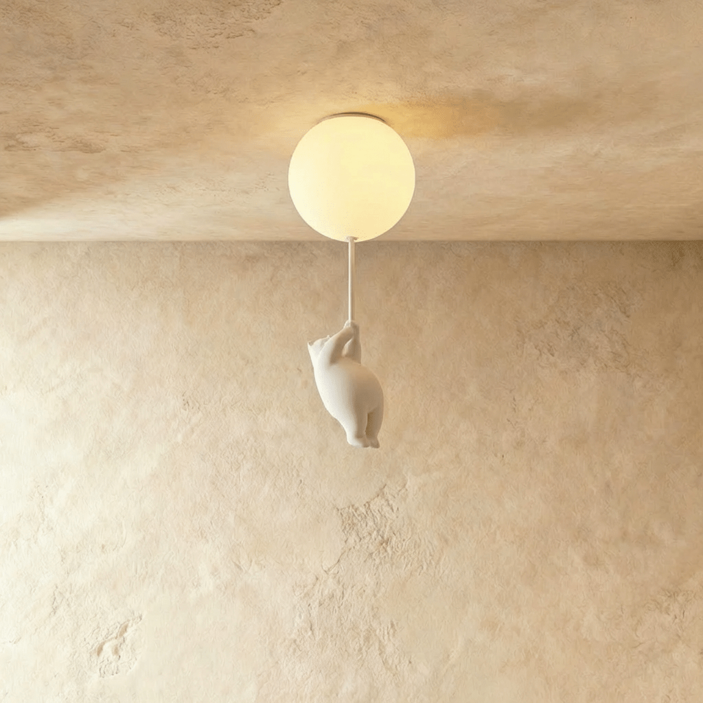 Bear Balloon Ceiling Light For Kids Room Cute Modern Night Lamp