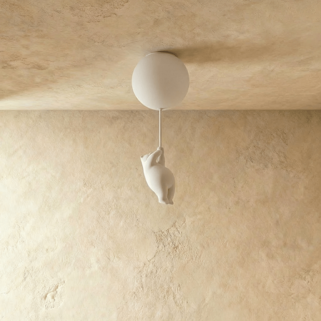 Bear Balloon Ceiling Light For Kids Room Cute Modern Night Lamp
