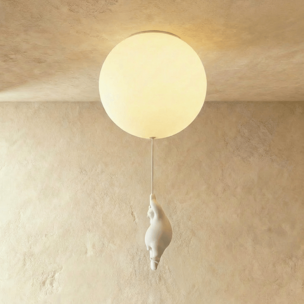Bear Balloon Ceiling Light For Kids Room Cute Modern Night Lamp