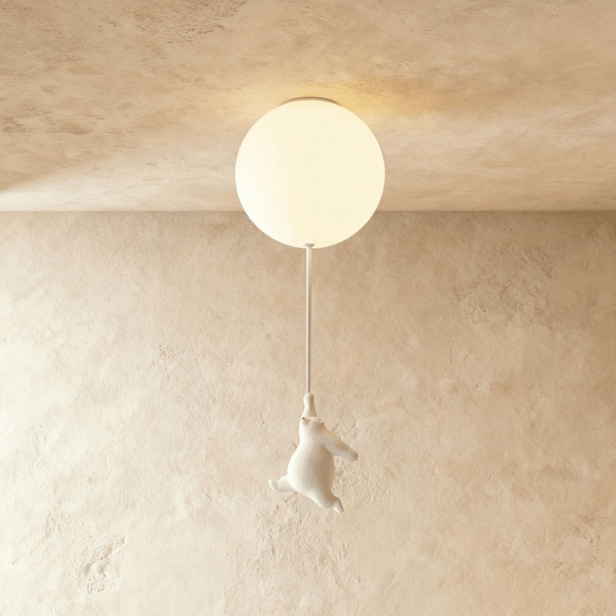 Bear Balloon Ceiling Light For Kids Room Cute Modern Night Lamp