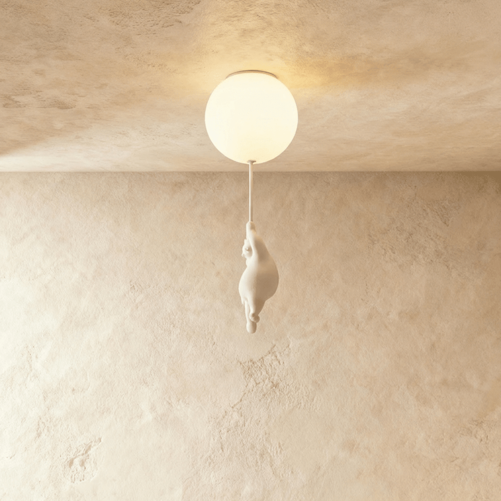 Bear Balloon Ceiling Light For Kids Room Cute Modern Night Lamp