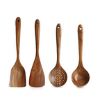 Ensemble d’ustensiles de cuisine en bois naturel ForestCraft pour cuisiniers amateurs