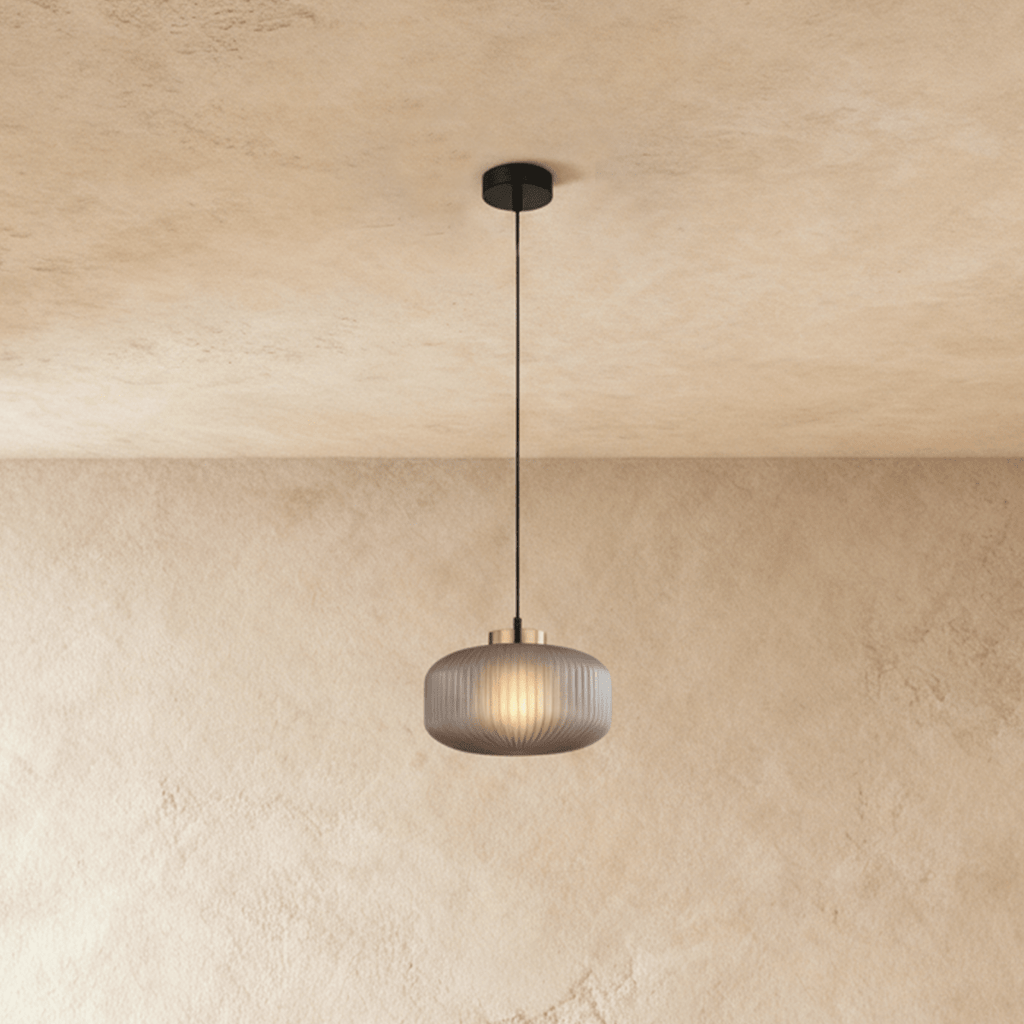 NovaLume Modern Iron And Glass Pendant Light For Kitchen And Dining Areas