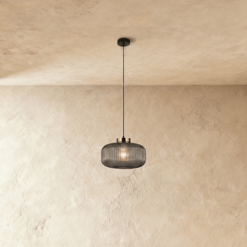 NovaLume Modern Iron And Glass Pendant Light For Kitchen And Dining Areas
