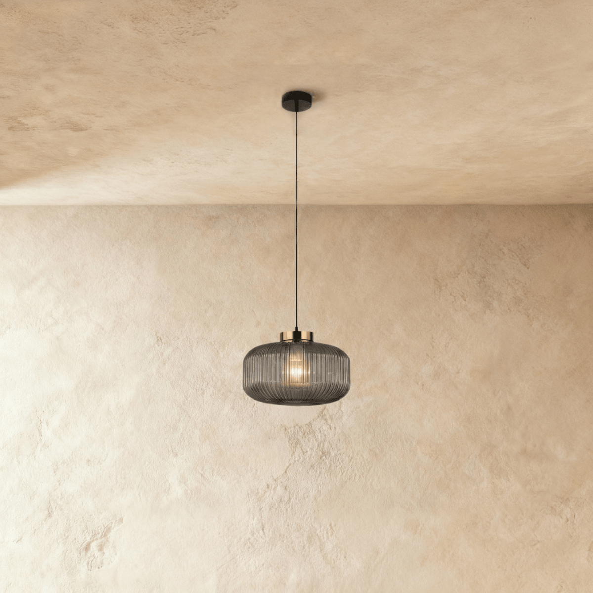 NovaLume Modern Iron And Glass Pendant Light For Kitchen And Dining Areas