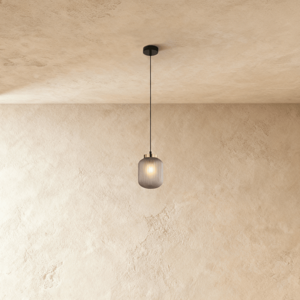 NovaLume Modern Iron And Glass Pendant Light For Kitchen And Dining Areas
