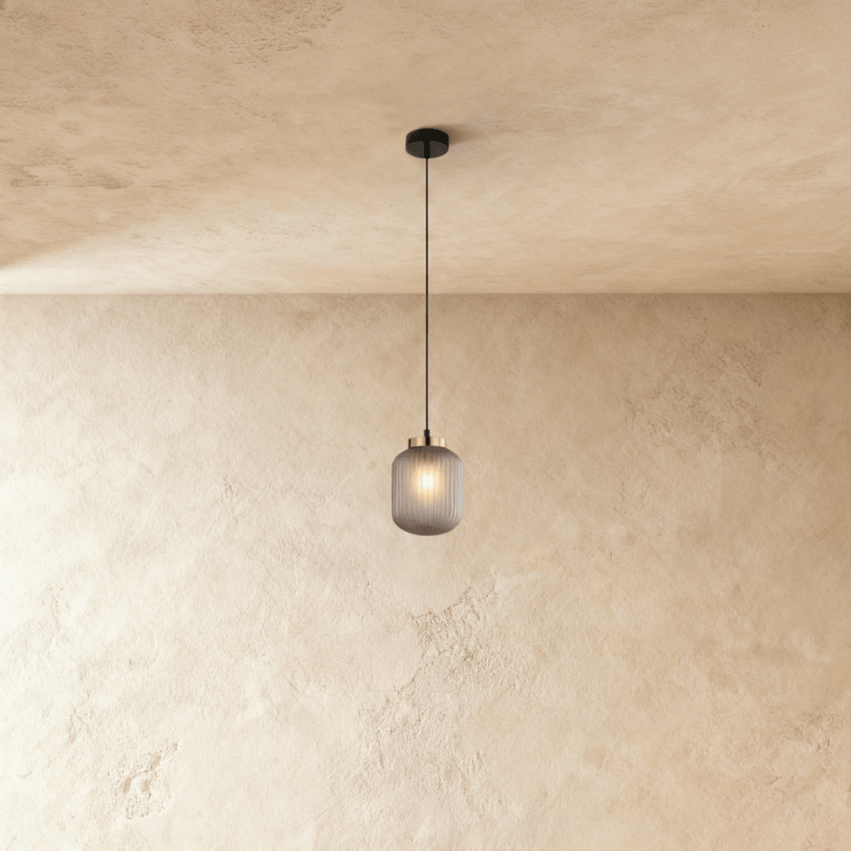 NovaLume Modern Iron And Glass Pendant Light For Kitchen And Dining Areas
