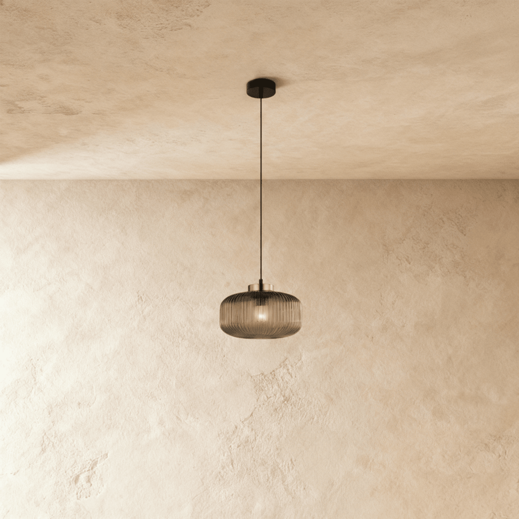 NovaLume Modern Iron And Glass Pendant Light For Kitchen And Dining Areas