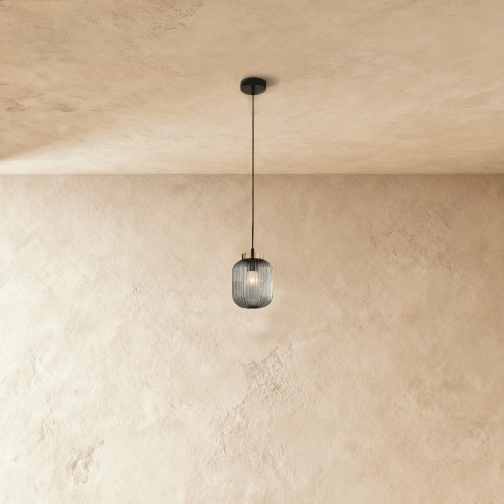 NovaLume Modern Iron And Glass Pendant Light For Kitchen And Dining Areas