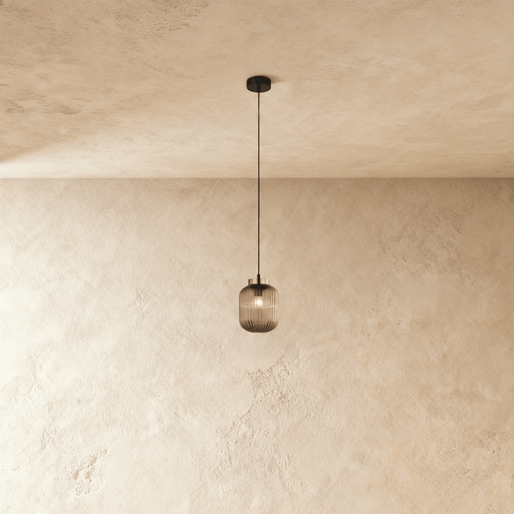 NovaLume Modern Iron And Glass Pendant Light For Kitchen And Dining Areas