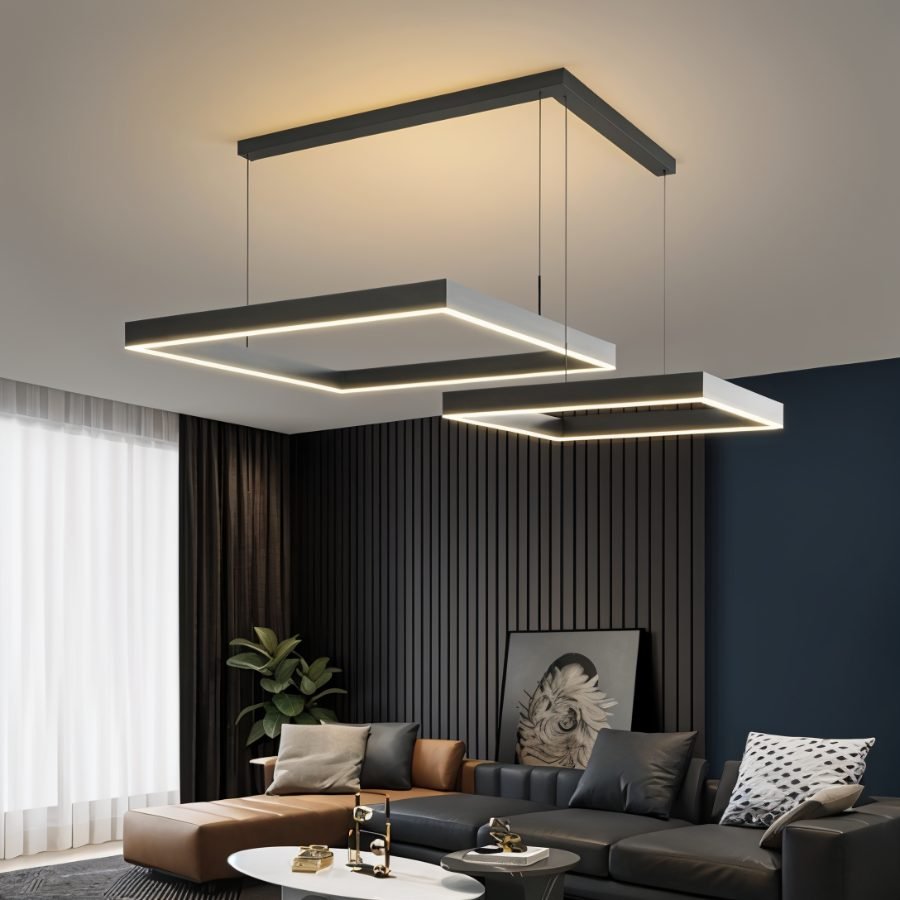 Noir Aura Chandelier for Elegant Diffused Lighting in Black or White