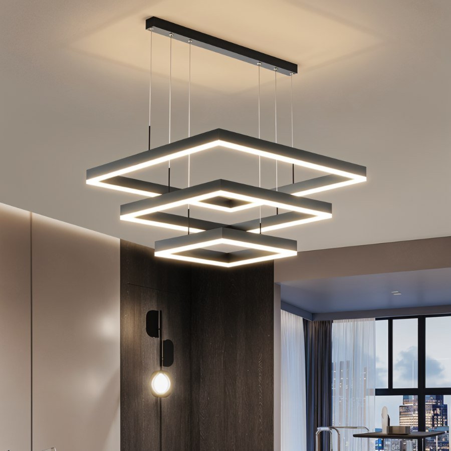 Noir Aura Chandelier for Elegant Diffused Lighting in Black or White