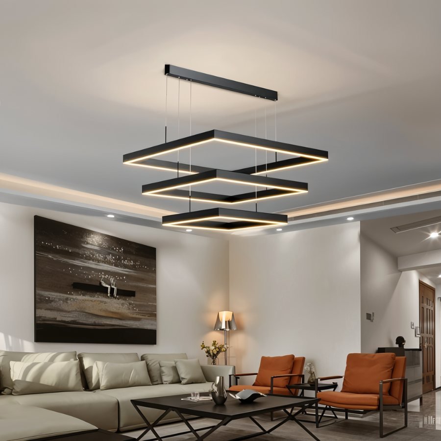 Noir Aura Chandelier for Elegant Diffused Lighting in Black or White