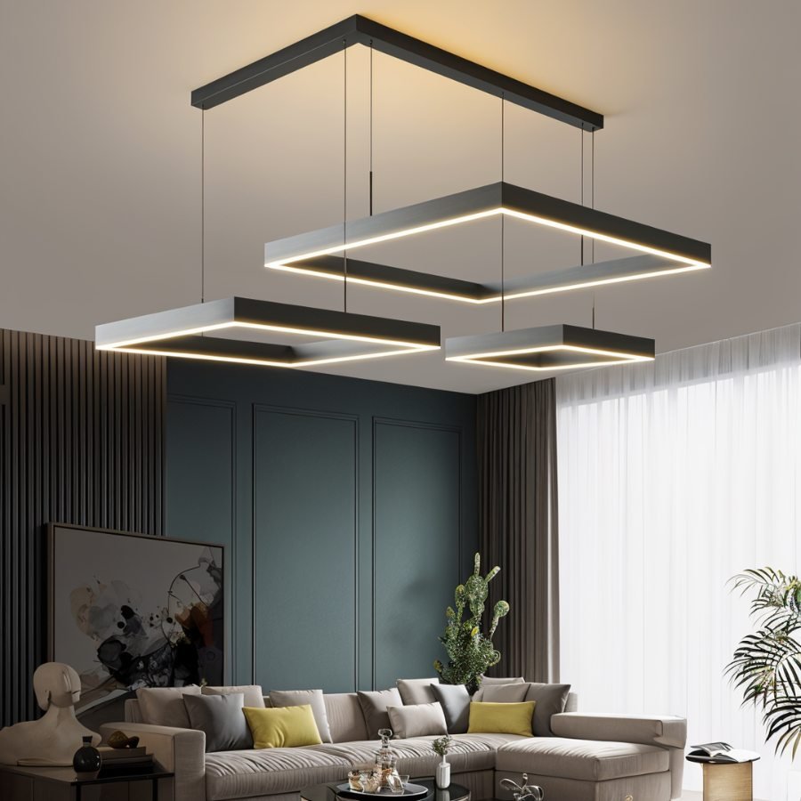 Noir Aura Chandelier for Elegant Diffused Lighting in Black or White