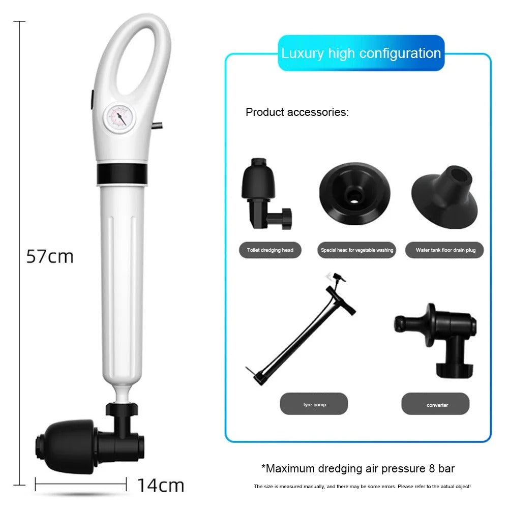 HydraHero Rapid-Action Toilet Plunger & Drain Unblocker Tool