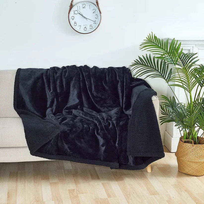 Coperta impermeabile in peluche per due persone, accogliente per uso interno ed esterno