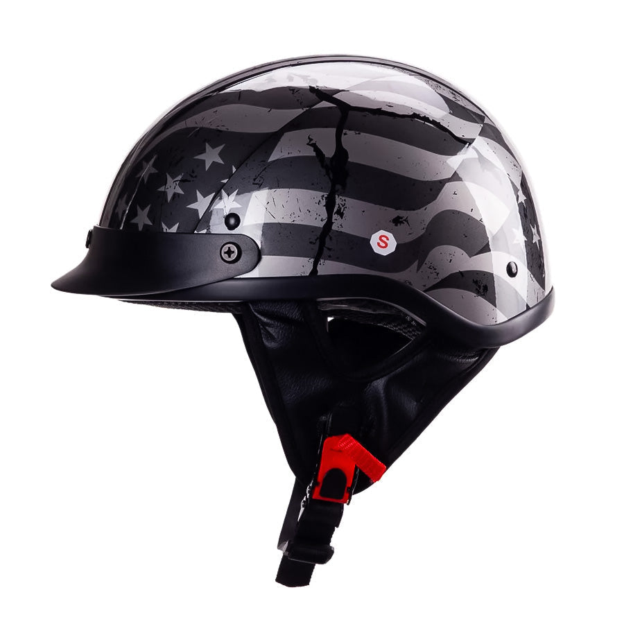 AeroShield Street Helmet With Flip-Down UV Visor, DOT-Approved ABS Shell