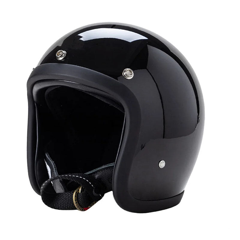 Cască retro de motocicletă AeroGuard, certificată DOT și ECE, cu carcasă din fibră de sticlă