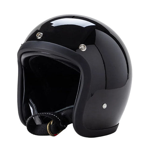 AeroGuard Retro Motorcycle Helmet, DOT & ECE Certified, Fiberglass Shell