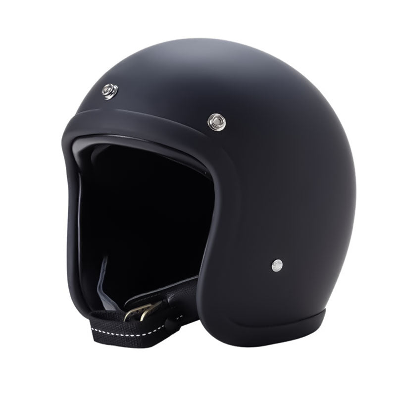 Cască retro de motocicletă AeroGuard, certificată DOT și ECE, cu carcasă din fibră de sticlă