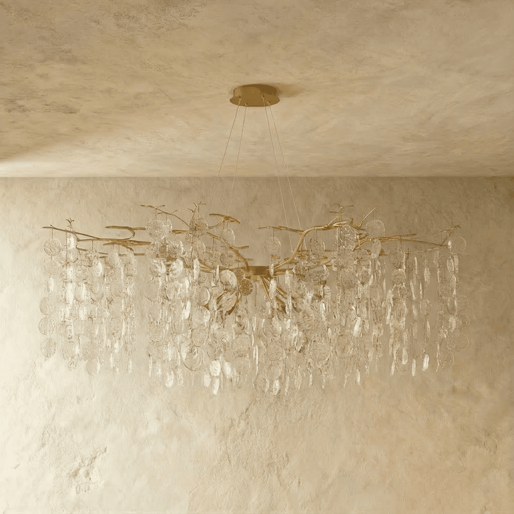 Aurora Glimmer Crystal Branch Chandelier With Gold Finish