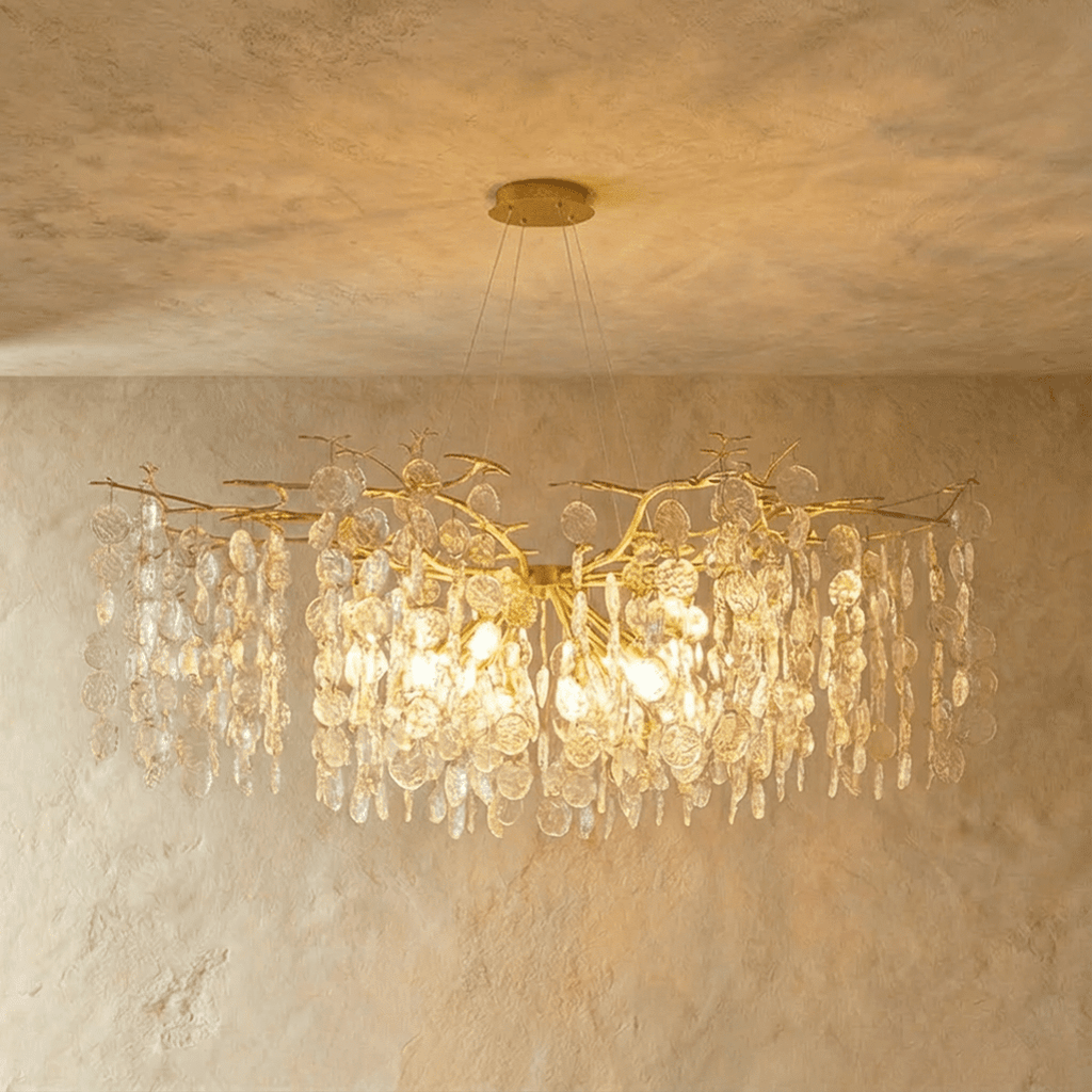 Aurora Glimmer Crystal Branch Chandelier With Gold Finish