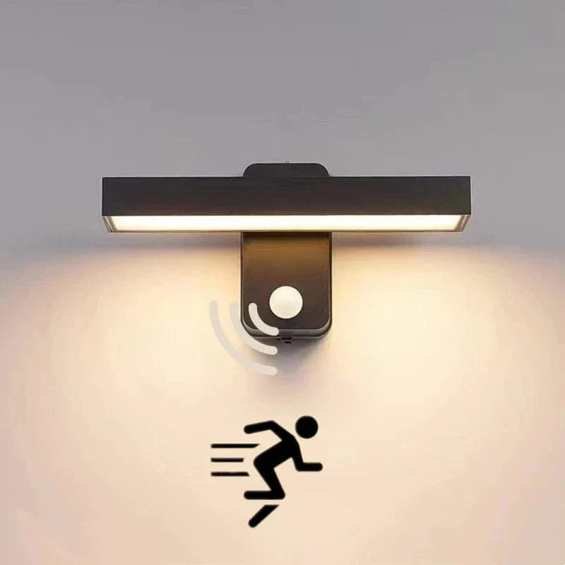Applique murale extérieure Auron à tête orientable, étanchéité IP65, capteur de mouvement PIR