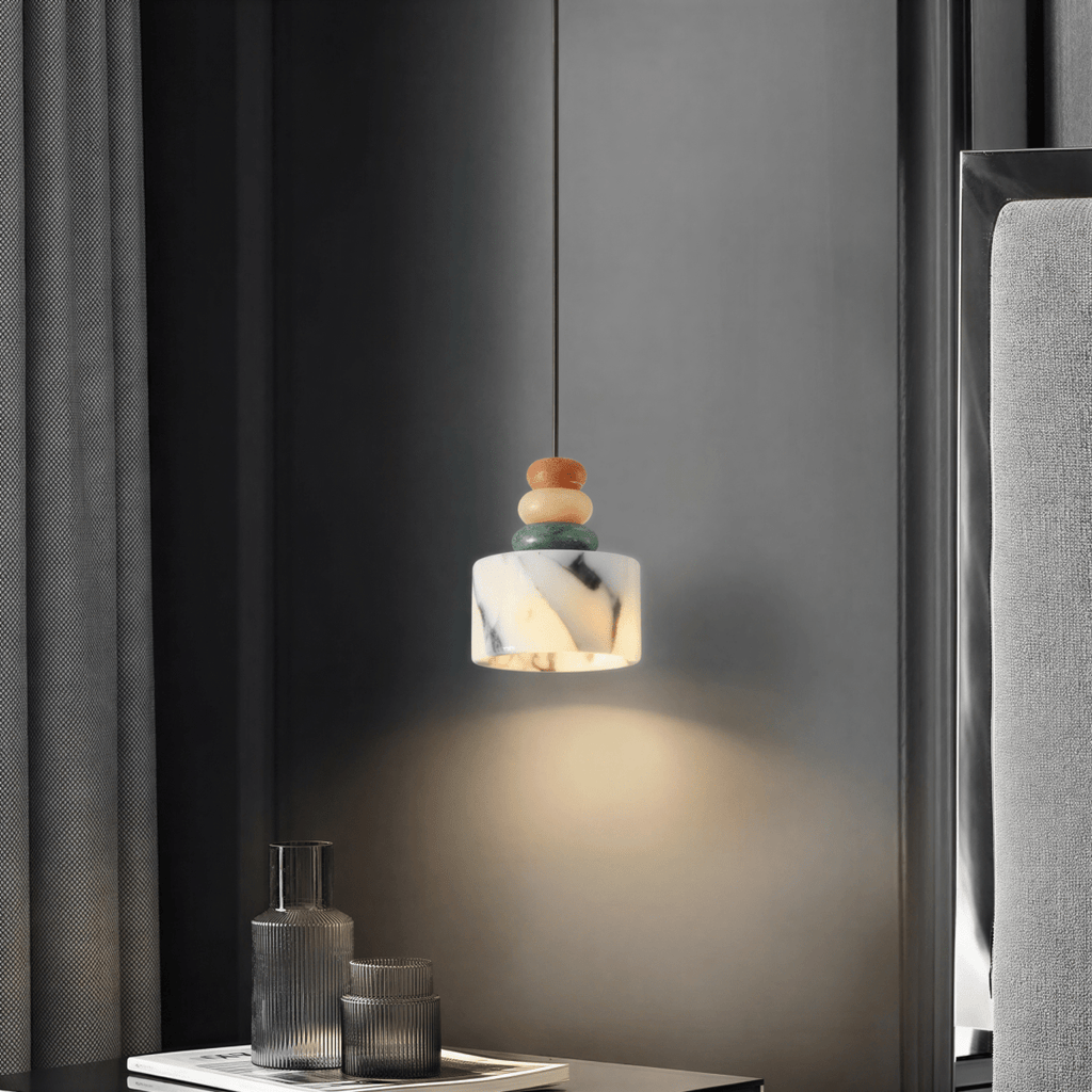TerraLume Stone Vein Pendant Light With Warm Diffused Glow