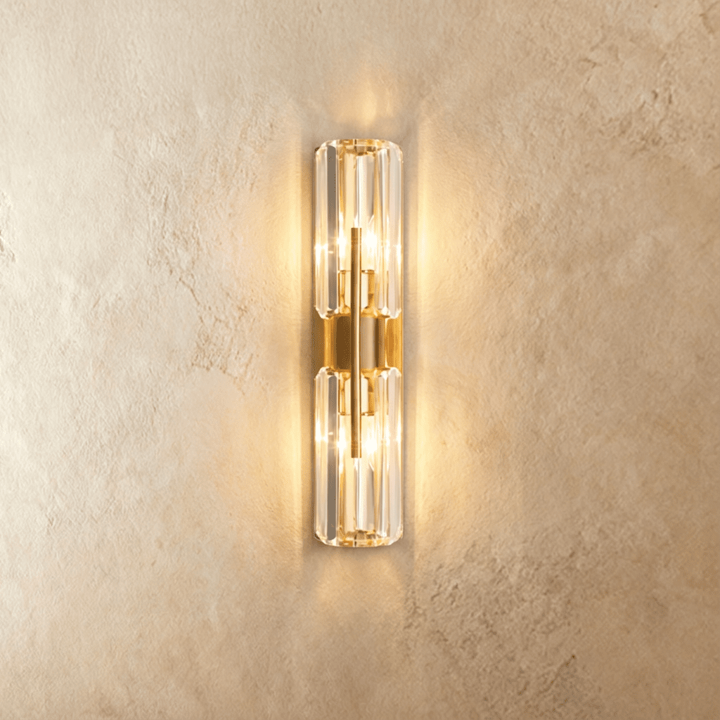 Aurora Copper Crystal Dual Cylinders Wall Lamp With Luxurious Glow