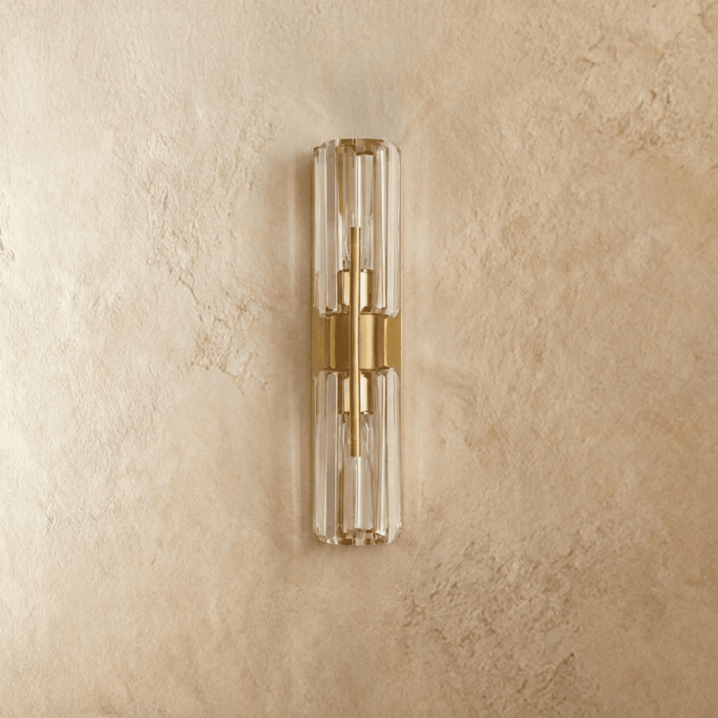 Aurora Copper Crystal Dual Cylinders Wall Lamp With Luxurious Glow