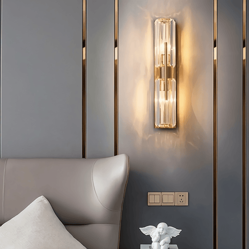 Aurora Copper Crystal Dual Cylinders Wall Lamp With Luxurious Glow