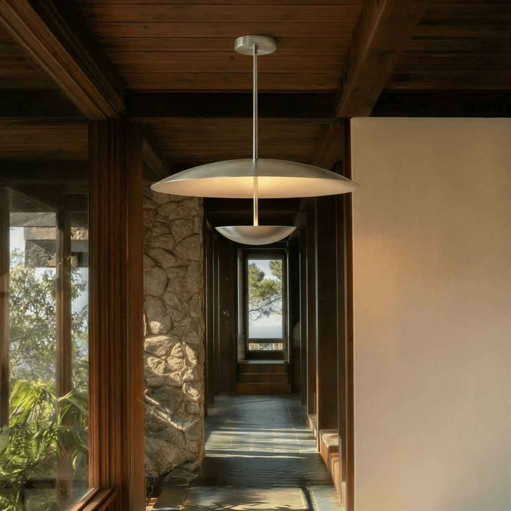 Aurora Halo Wide Shade Metal Pendant Light for Dining Rooms