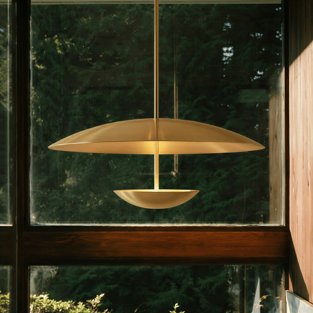 Aurora Halo Wide Shade Metal Pendant Light for Dining Rooms