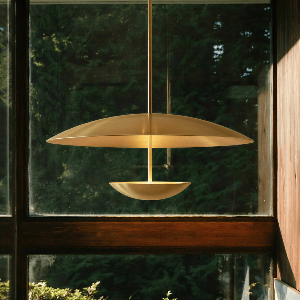 Aurora Halo Wide Shade Metal Pendant Light for Dining Rooms