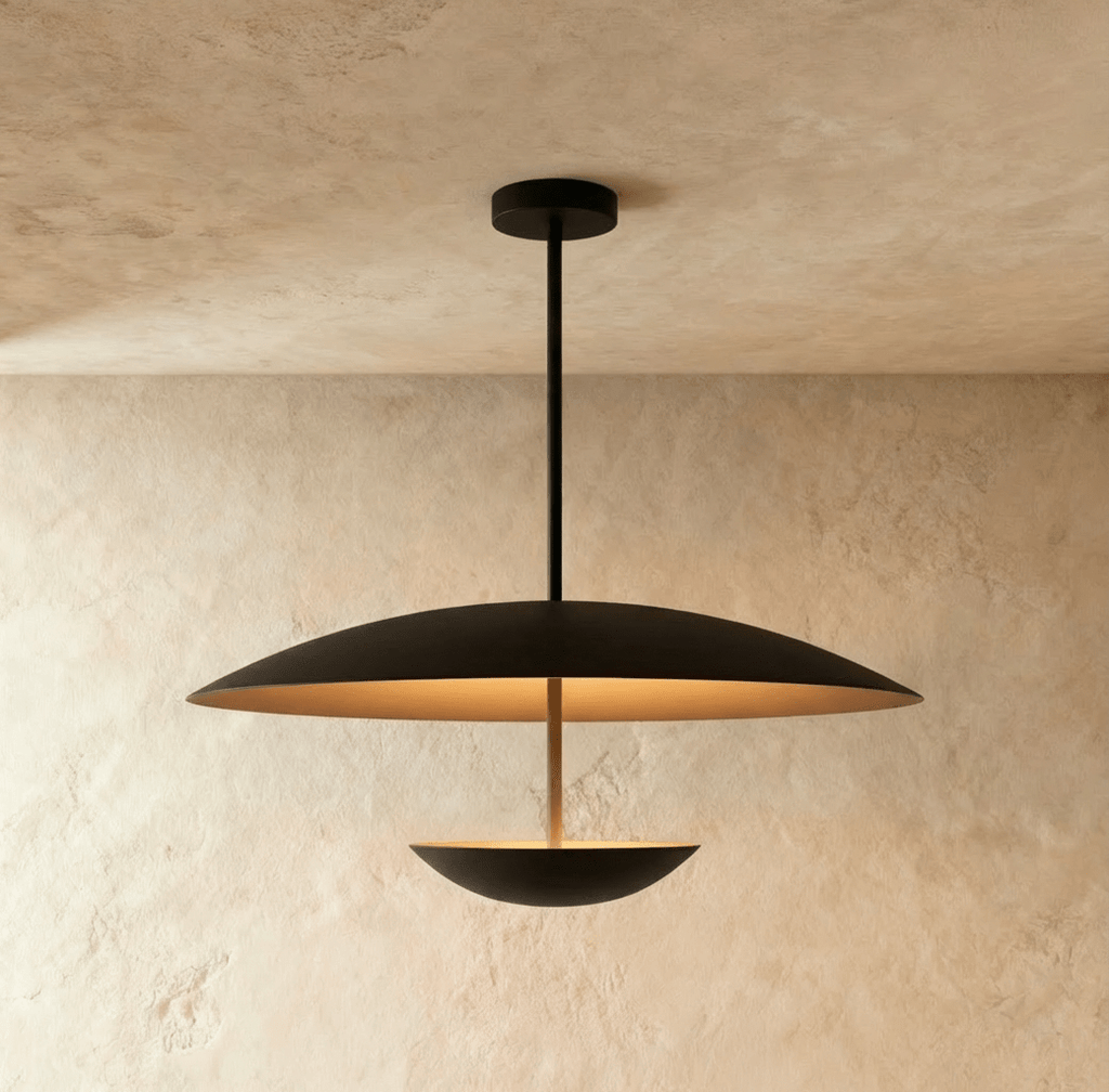 Aurora Halo Wide Shade Metal Pendant Light for Dining Rooms