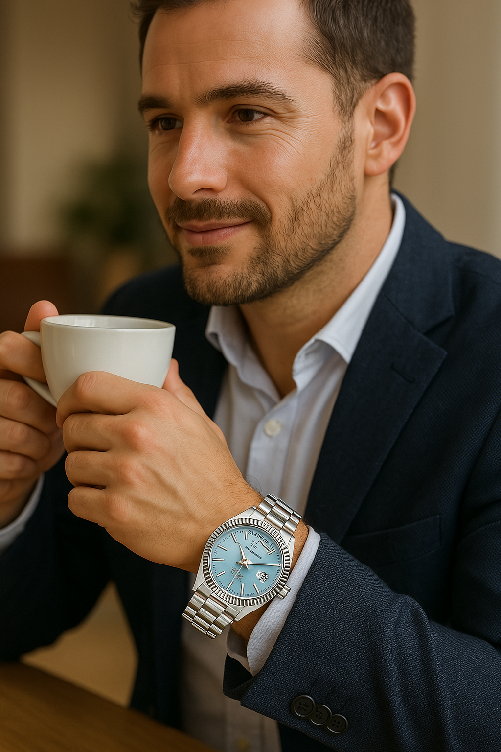 Orologio automatico in acciaio inossidabile, calendario con data, NovaVale Elite