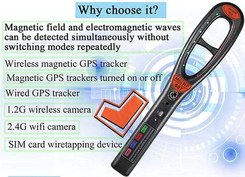 Detetor GPS SentinelX e detetor de câmaras ocultas com mangueira de deteção