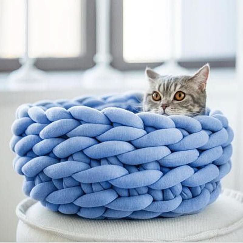 Panier doux en laine pour animaux avec soutien de bord haut - Fioriscas